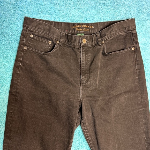 Vintage RALPH LAUREN WOMENS Y2K JEANS Size 12 Classic Bootcut Mid Rise Black - Picture 2 of 14